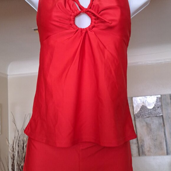 Women's (M) Red 2-Piece Boutique Swimsuit Tankini with Boy Shorts - Picture 5 of 6